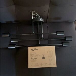 NEW Black Lighting Fixture with New Bulbs